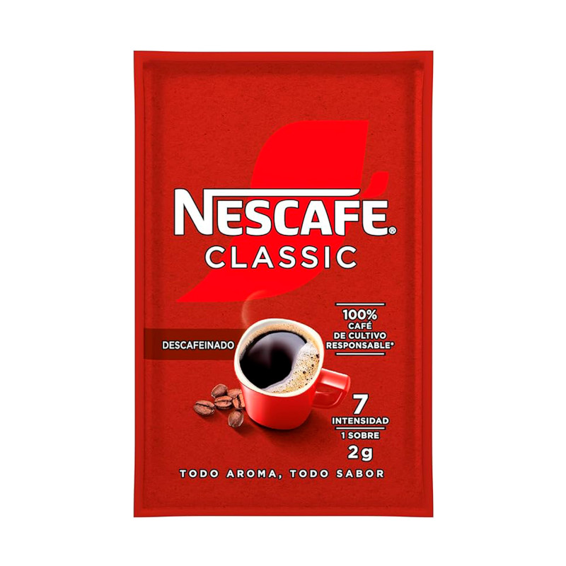 Café soluble Nescafé décaféiné dans une enveloppe individuelle